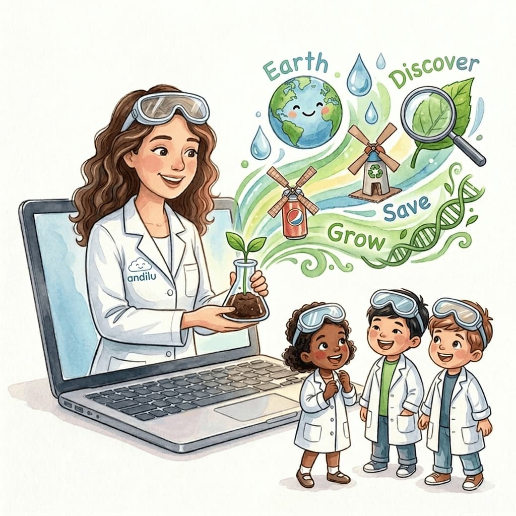 Teacher Andreita en el taller Green World Science